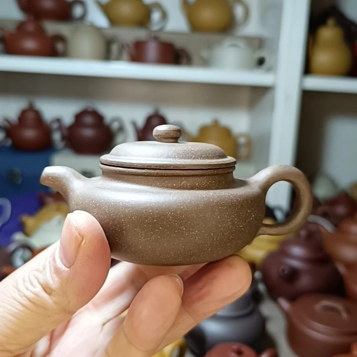 紫砂茶壶原矿青灰段仿古130cc半手工