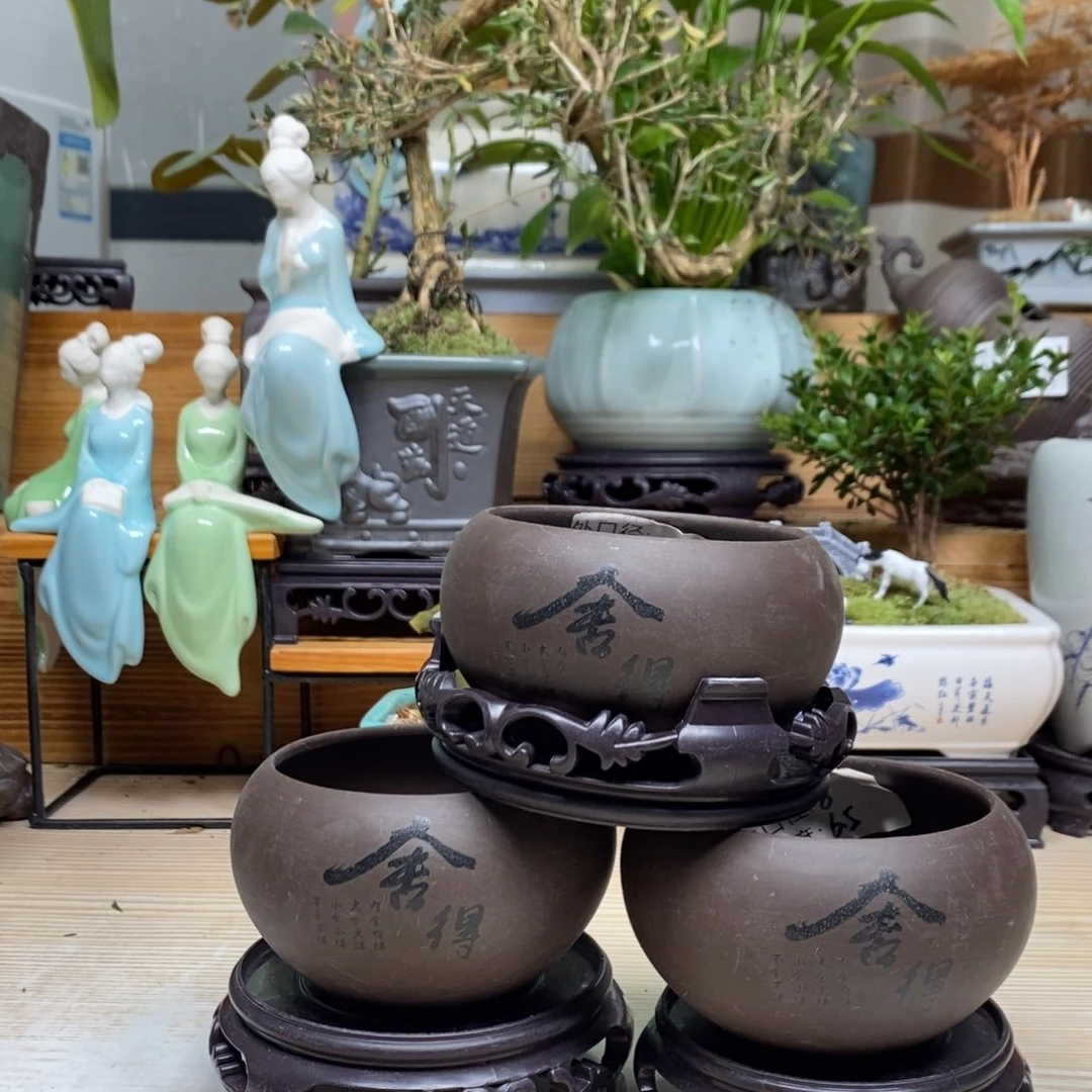 紫砂陶瓷艺术花盆陶瓷