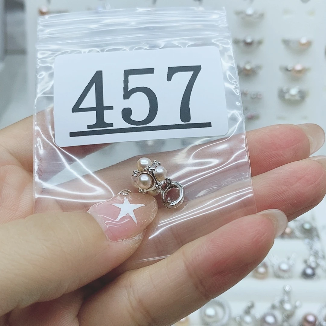 苍***泽银S925镶嵌戒指淡水珍珠457