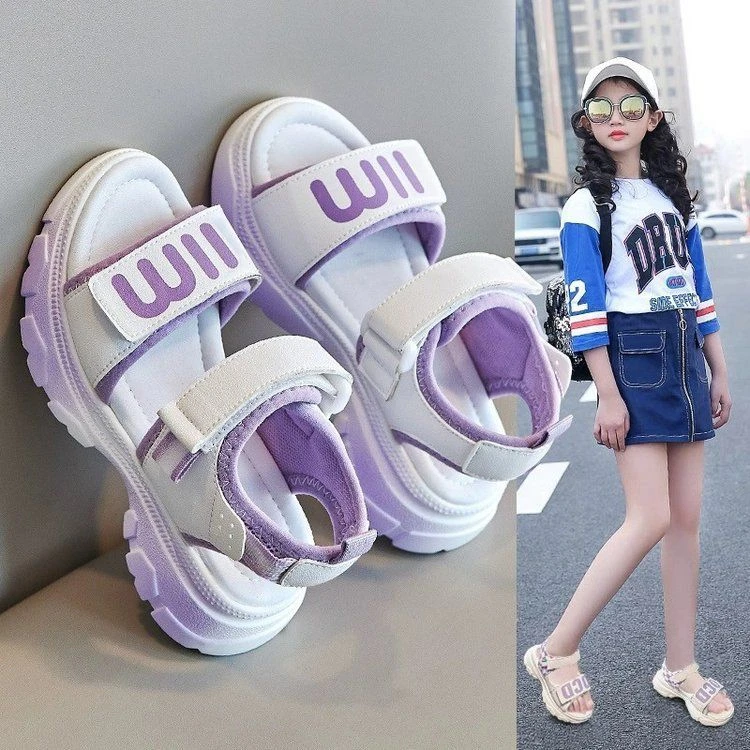 女童凉鞋2025新款软底运动沙滩鞋夏款中大童时尚公主儿童鞋DF622-