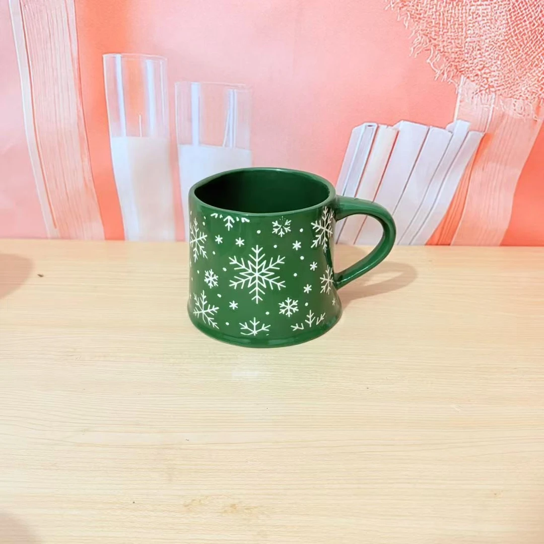 微瑕大容量创意日式北欧风格牛奶杯手绘可爱马克杯盖子款家用水杯