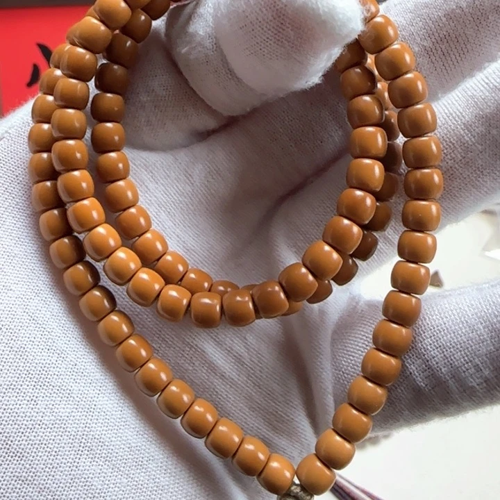 橄榄核吊坠S**_老挝核尖脖挂素串6.0mm