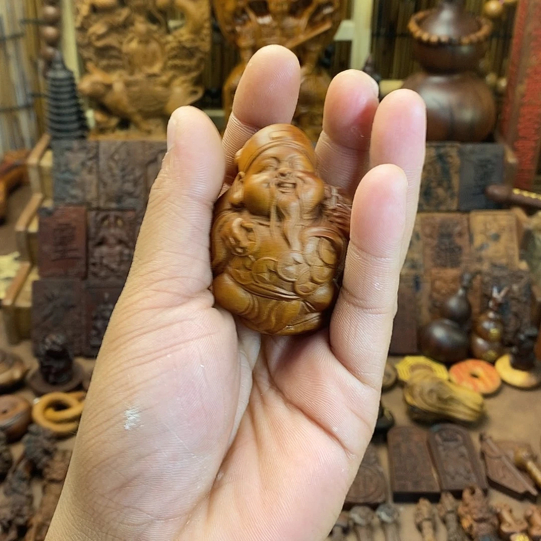 枣木雷击枣木财神手把件