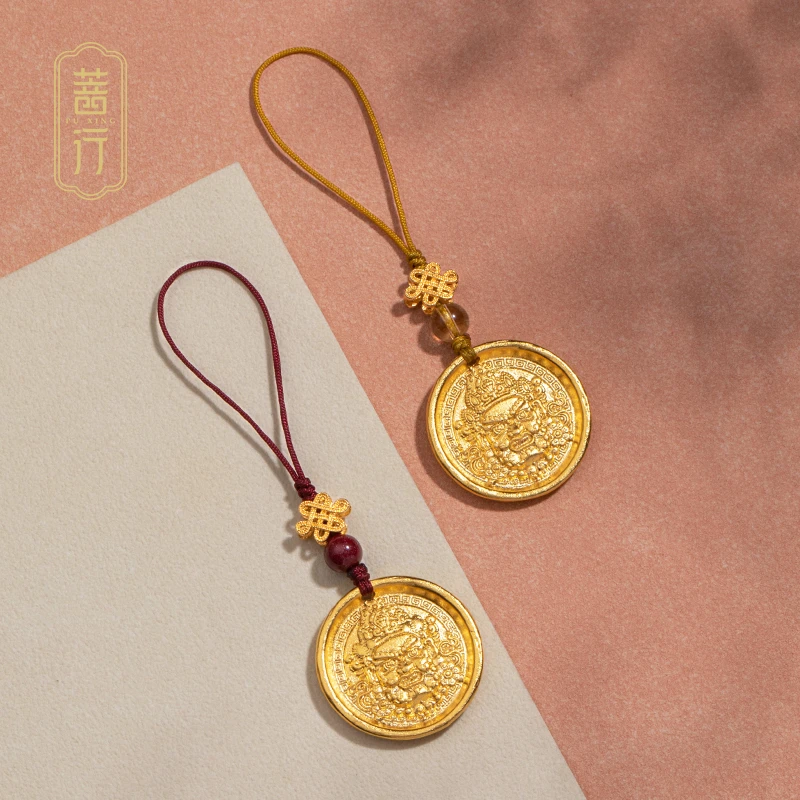 天然辰砂手机挂绳手机链挂件钥匙扣辰砂金色创意挂饰