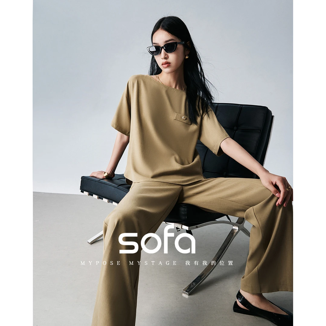 sofaS42O77028532024夏季舒适透气高品质时髦耐看两件套女