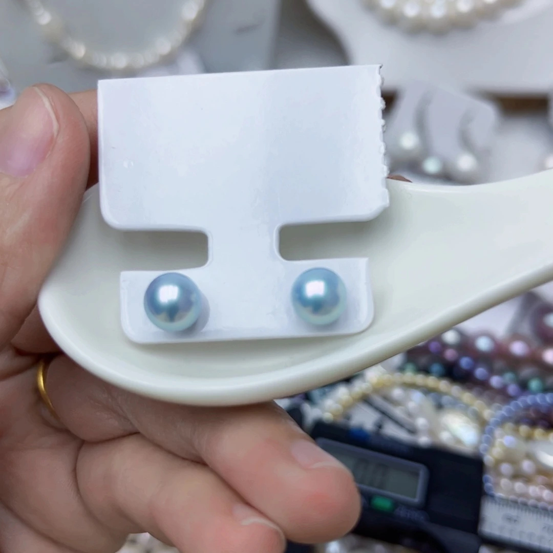 淡水珍珠耳饰银S925镶嵌