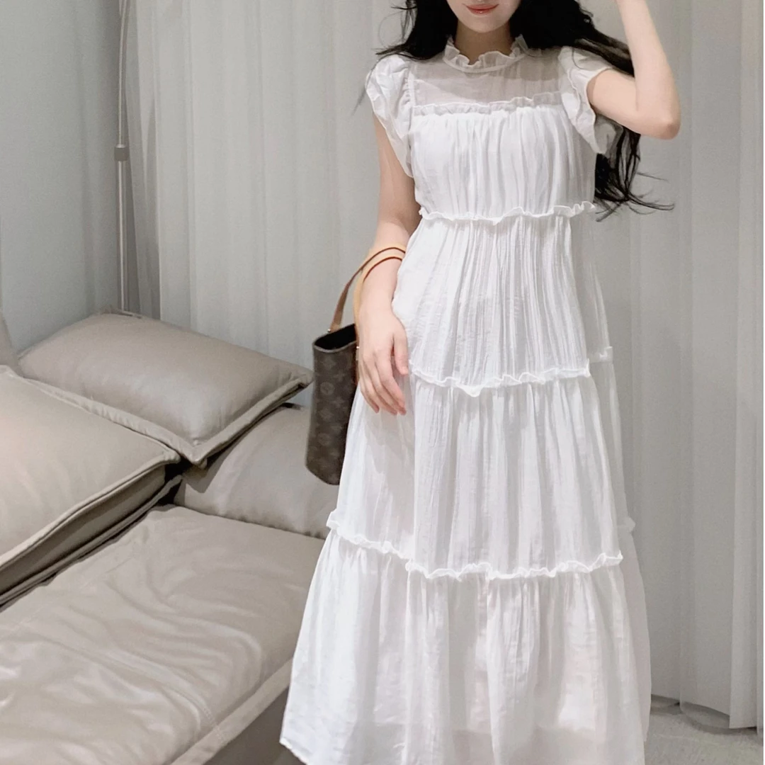 ASM ANNA◆5.21 法式小飞袖初恋裙/莱赛尔连衣裙长裙 D2440
