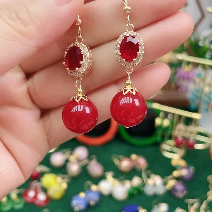 玛瑙/玉髓耳钉合金