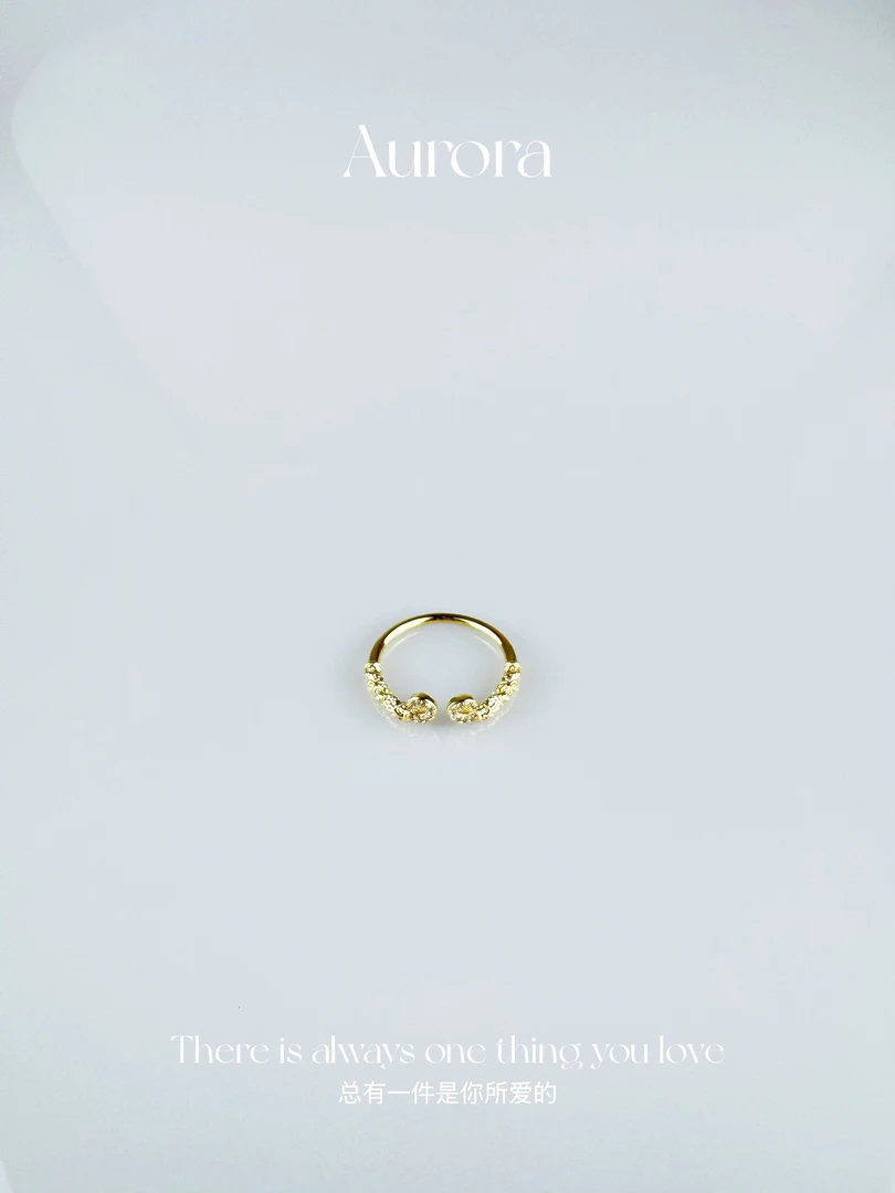 铜合金锆石戒指 Aurora/金箍复古指环