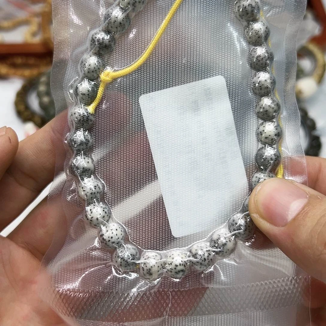 星月菩提手串66灭火月留白糯冰石玉星月菩提糖豆手持9元