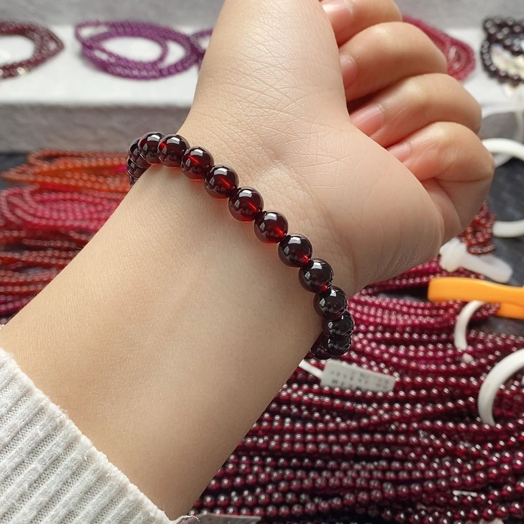 石榴石手链未镶嵌7.5mm