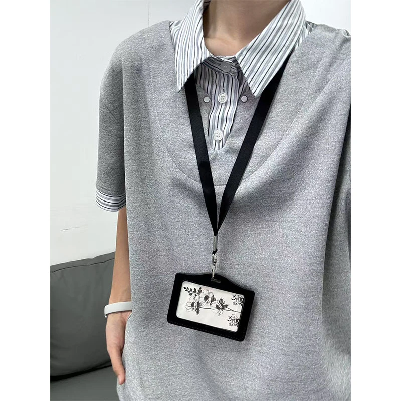 花灰色假两件polo衫男款设计师自留款美式复古条纹衬衫领短袖T恤