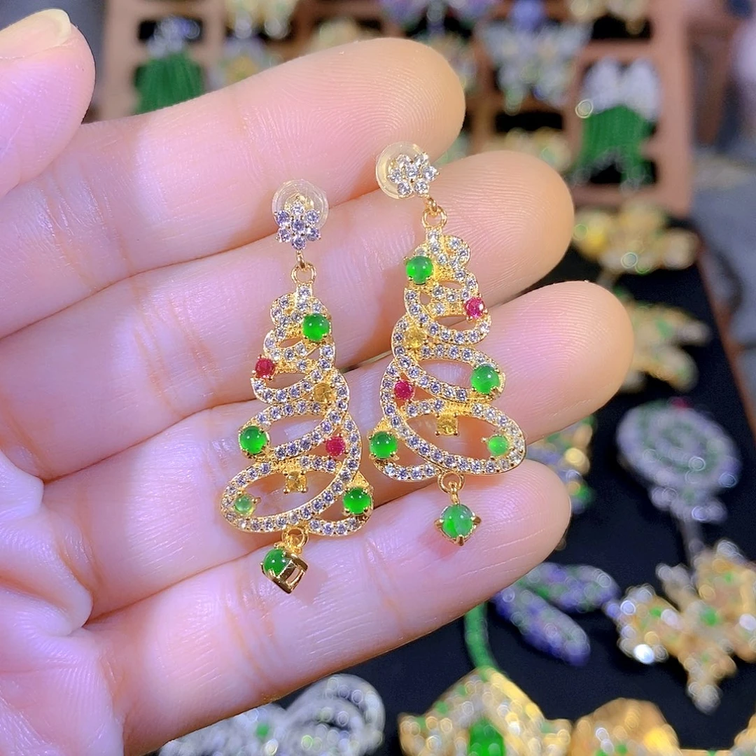 吊坠(不含链)银S925镶嵌翡翠