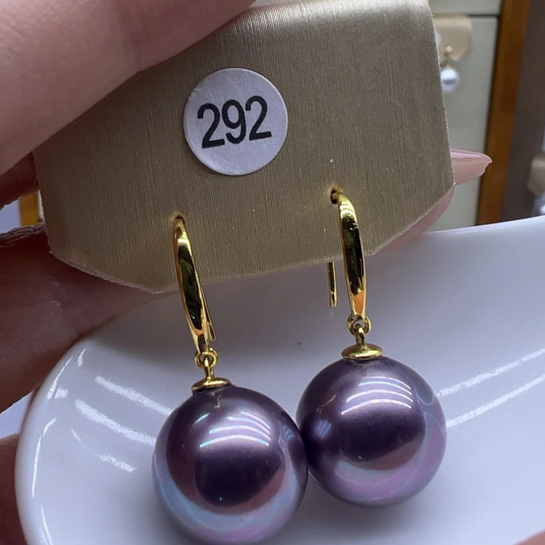 耳饰银S925镶嵌淡水珍珠