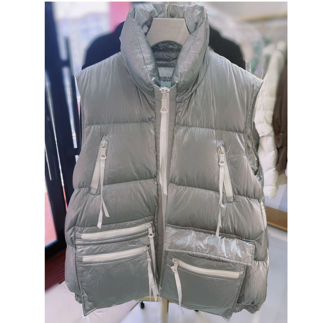 冬季新款简约保暖90白鸭绒羽绒马甲