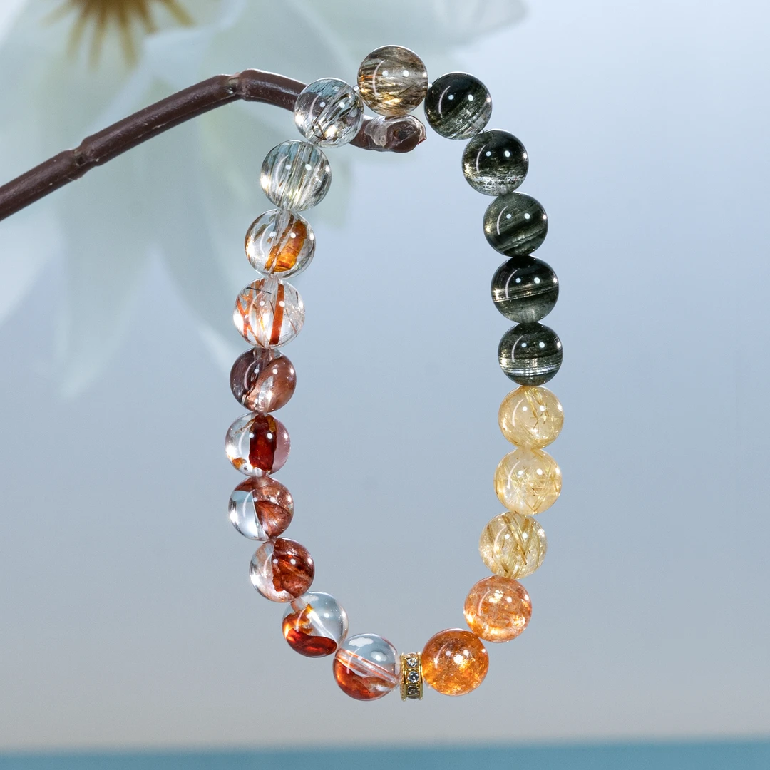 【五福盈门】18K金金太阳多宝手串-2500181-（天然珠宝多样性发其一）