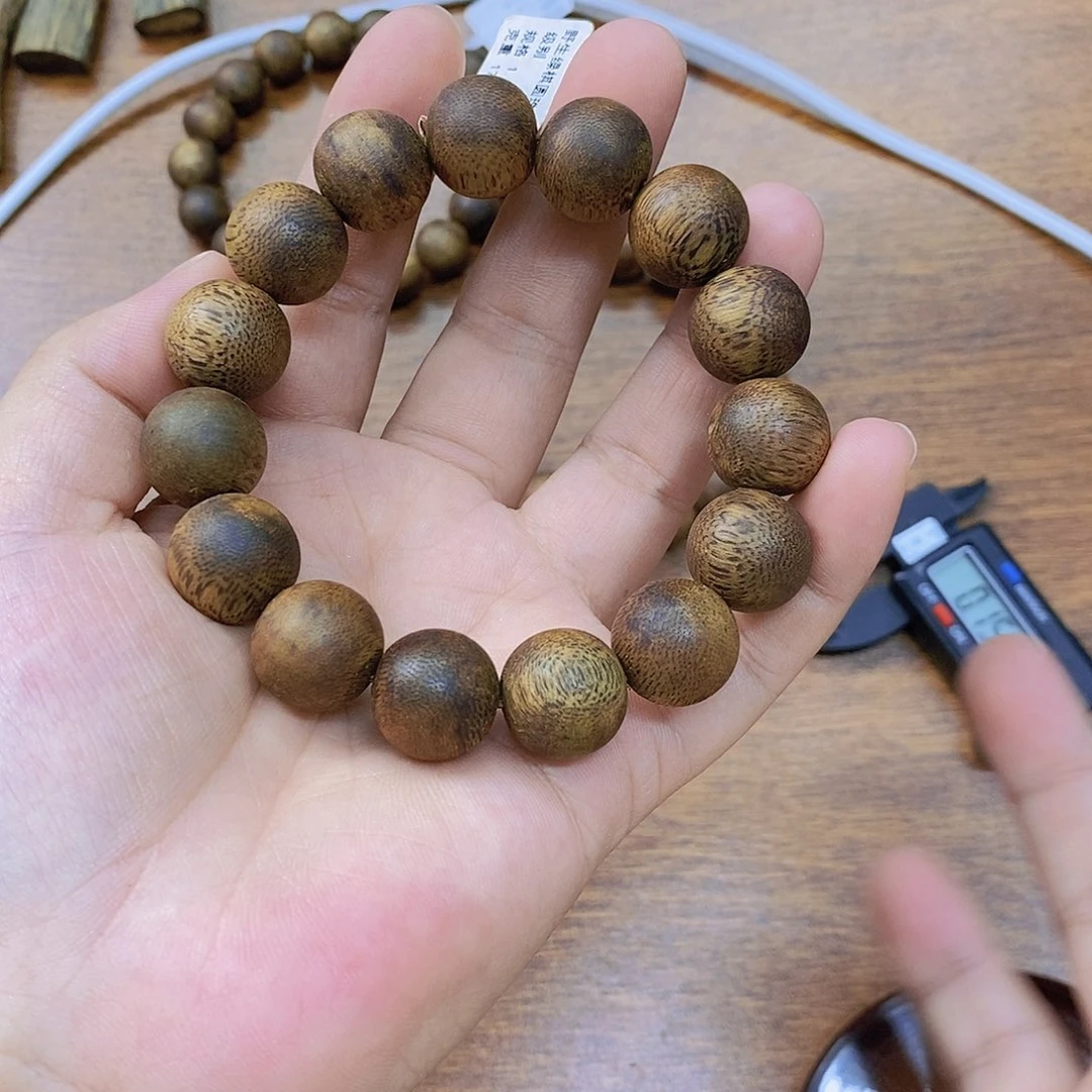手串沉香野生母树绿棋圆珠1.5/17克多样性发一