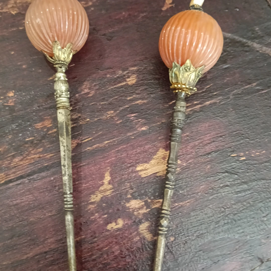 非金属布艺吊坠 老银鎏金