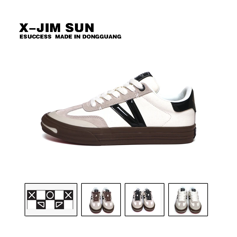 击上滑板鞋简约轻便时尚百搭潮流低帮增高耐磨休闲鞋铂金白