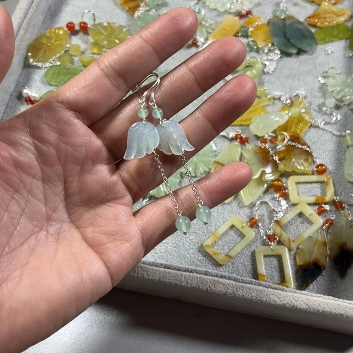 岫玉耳饰未镶嵌辞**尔