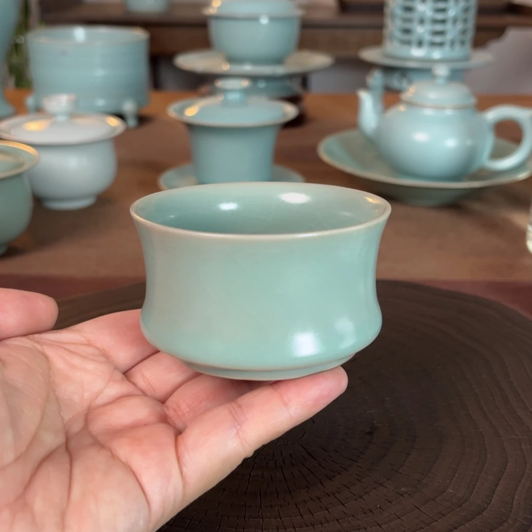束腰杯原矿汝官窑作品