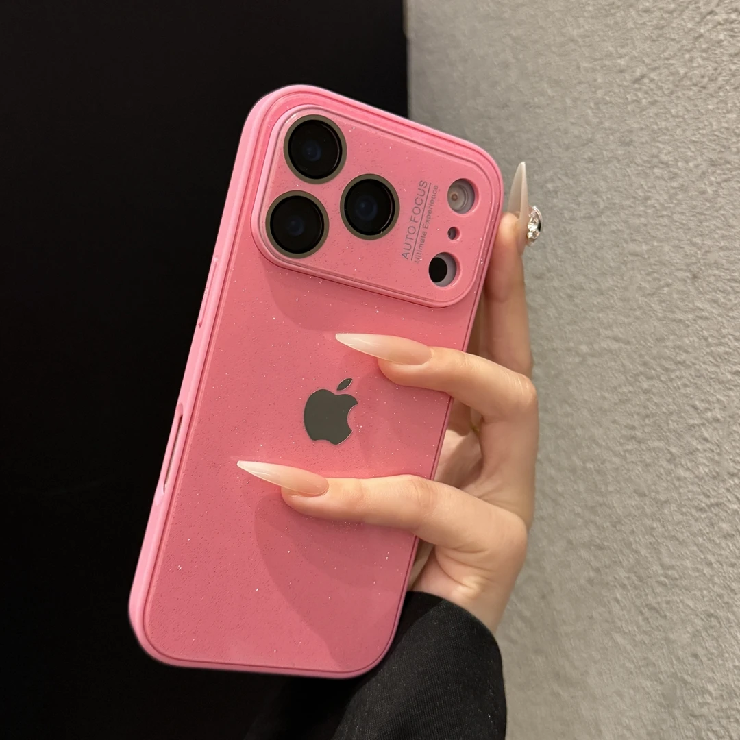 简约闪粉纯色适用苹果17promax手机壳个性iPhone16时尚15创意14女