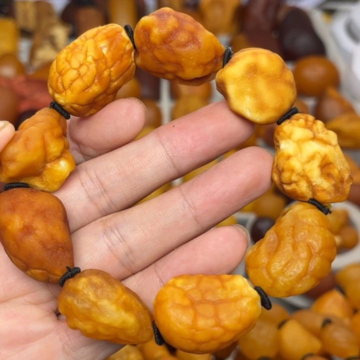 裸石琥珀未镶嵌天然蜜蜡手串