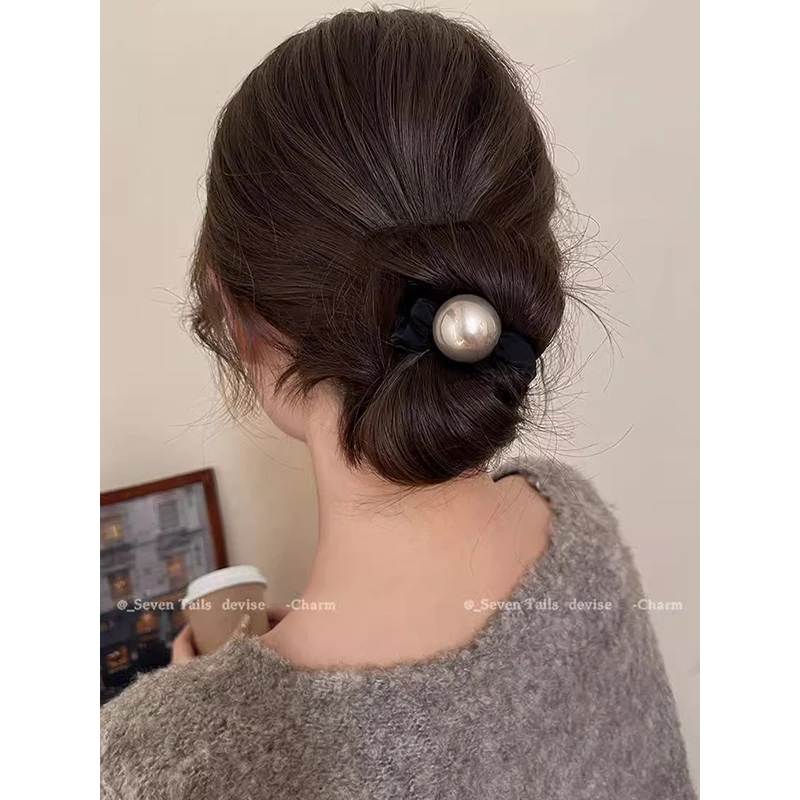 张元一  高级感珍珠大肠弹力发圈新款后脑勺头饰头绳E524P19495