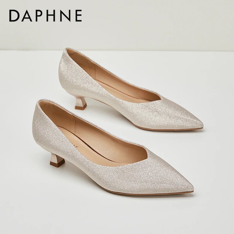 达芙妮婚礼妈妈鞋女香槟色婚鞋配旗袍女鞋高跟鞋婚宴结婚喜婆婆鞋
