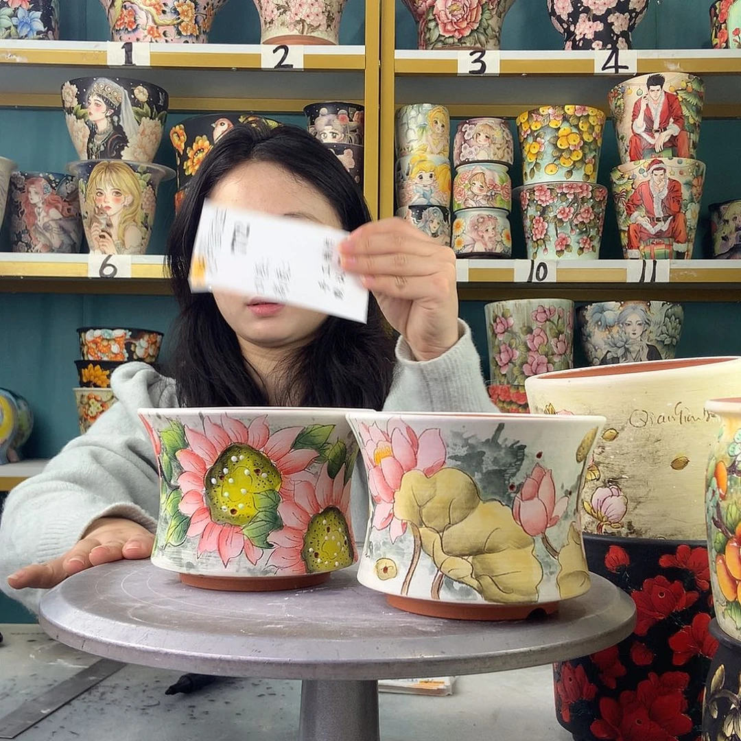 1****陶景德镇手工花盆772