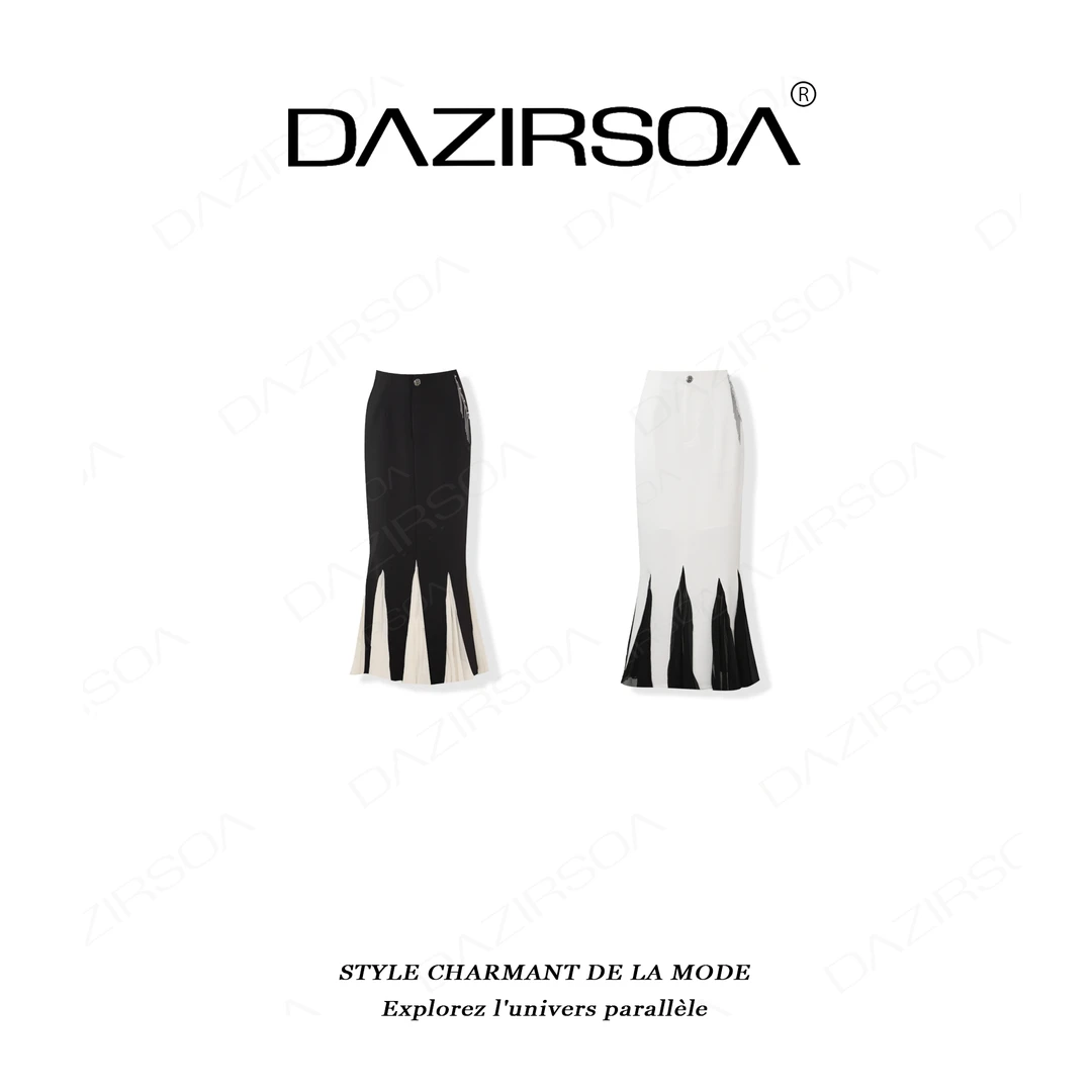 “摇曳生姿”时尚百搭钉钻流苏个性鱼尾半身裙 AA027