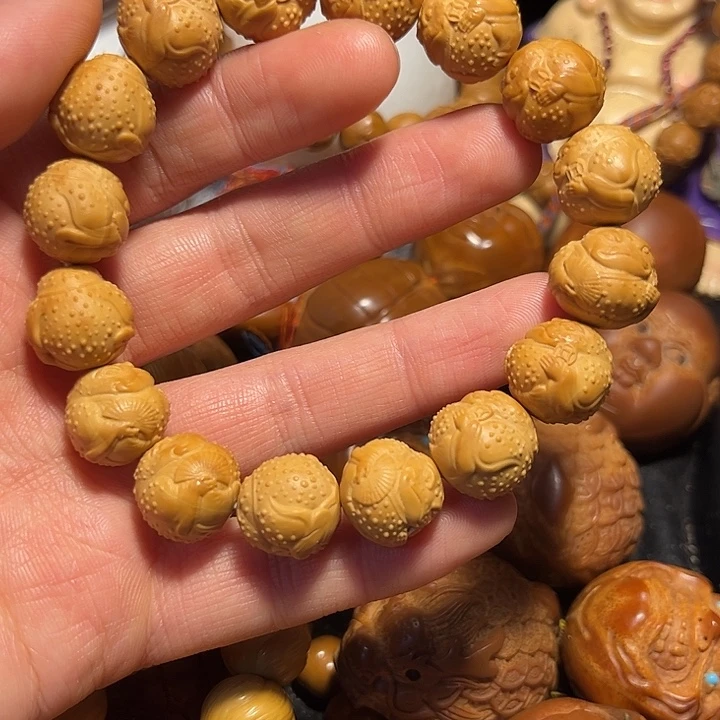 手串/手链橄榄核猴头金蟾扇子