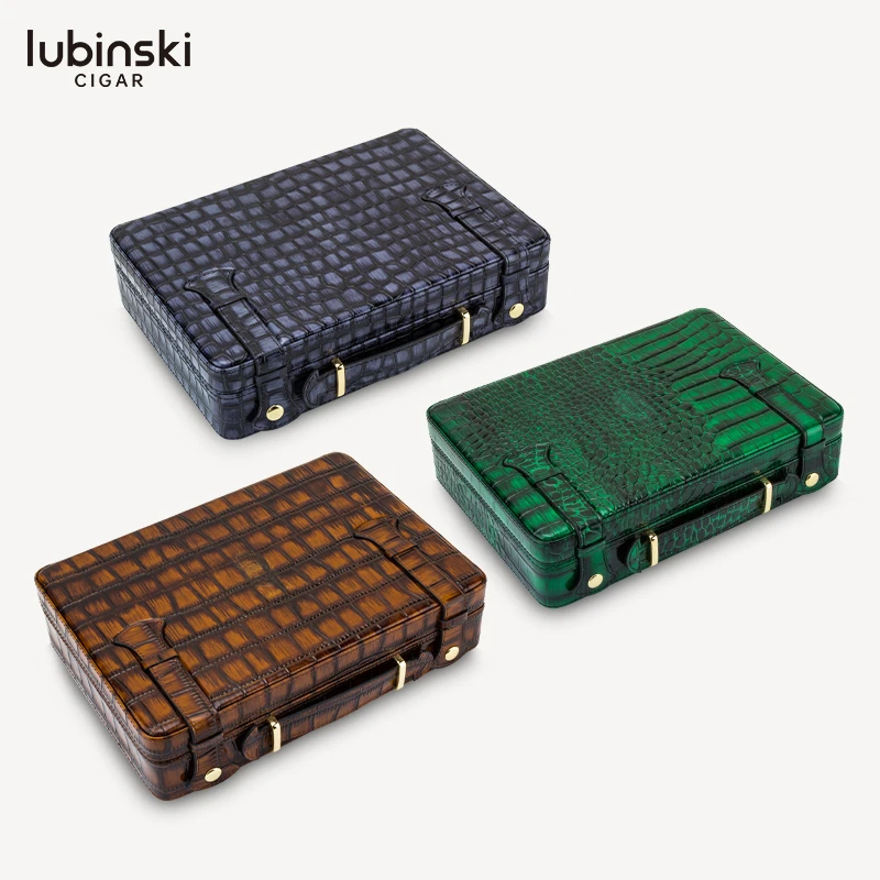 LUBINSKI鲁宾斯基便携保湿盒皮质加雪松木可移动托盘醇养箱高档装