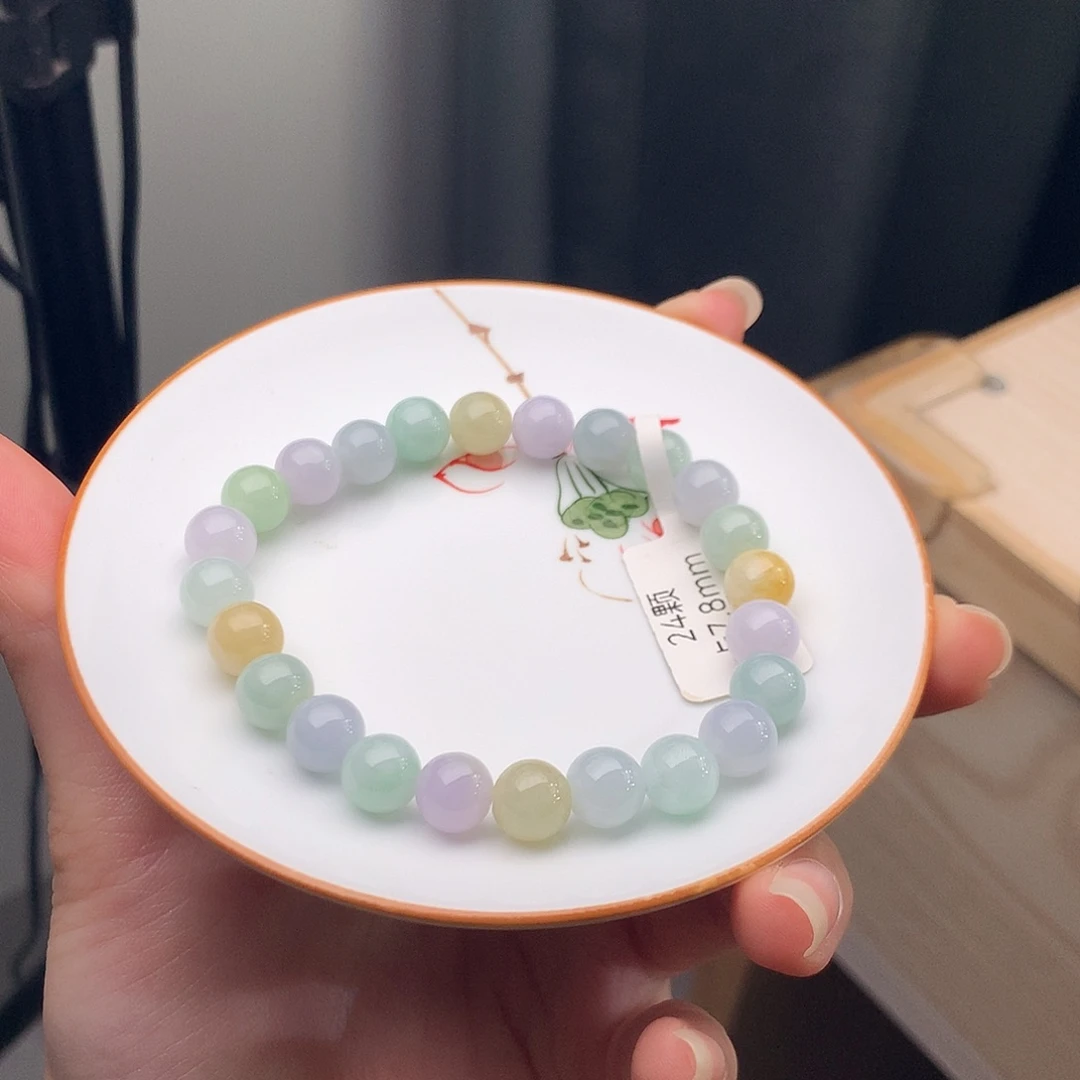翡翠未镶嵌手链翡翠y2650 卡7.8