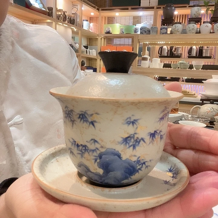 火石烧盖碗瓷器瓷