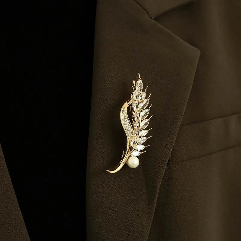 铜合金胸针 【米拉推荐】ML101-新款珍珠麦穗胸针