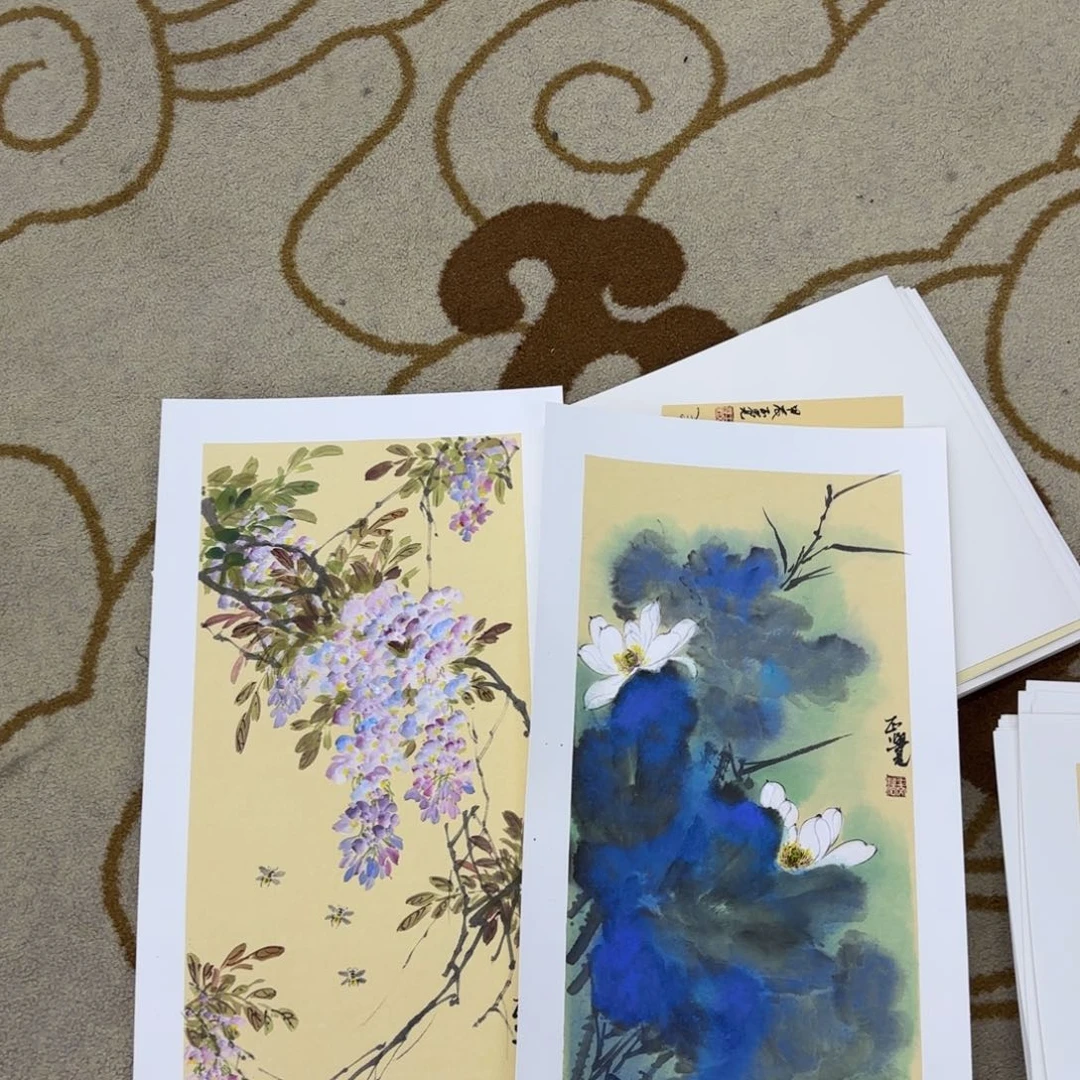 国画大**者王文浩两张卡纸童