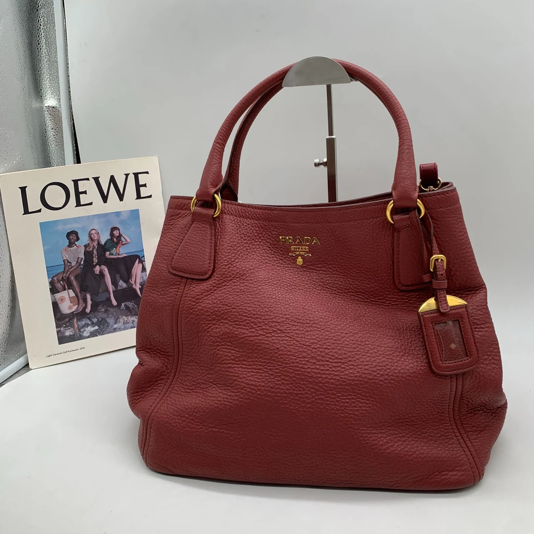 95新 Prada/普拉达 红色手提包/WJ09905019/5019