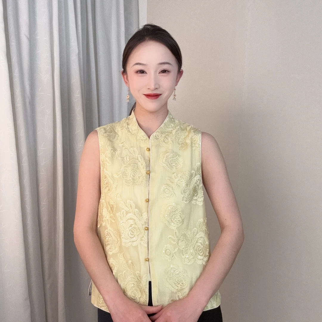 【清幽】2025新款新中式国风双面穿马甲MMOS-166