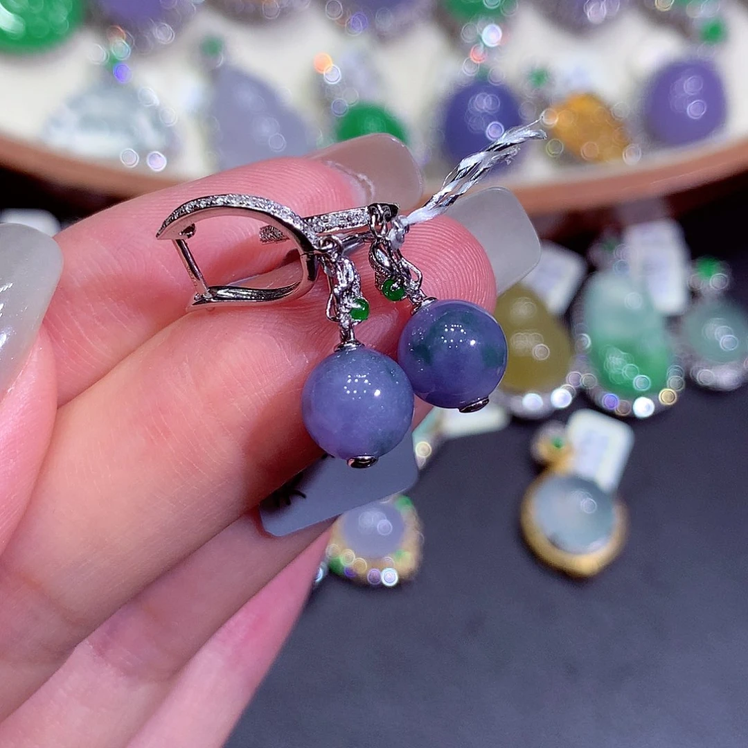 吊坠(不含链)18K金镶嵌翡翠