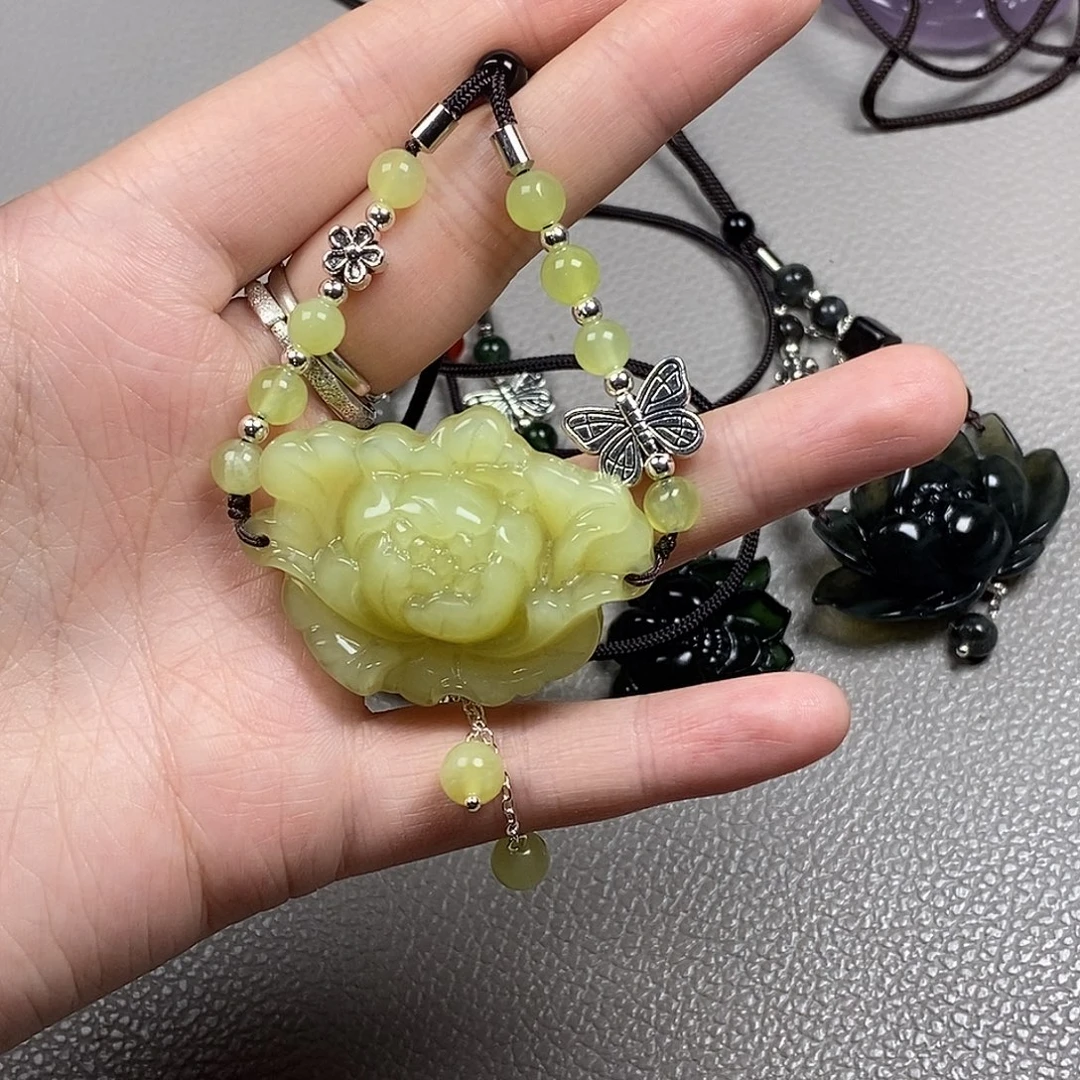 蛇纹石玉未镶嵌耳饰耳环挂件项链