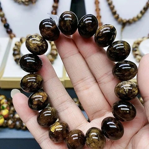 琥珀手链未镶嵌金**交琥珀15