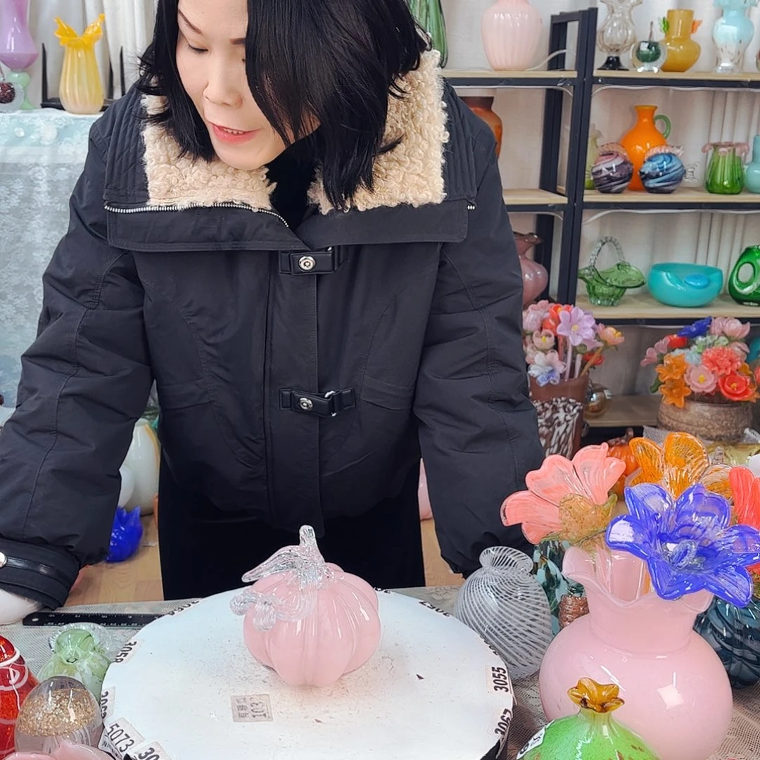 粉南瓜不完美福利家悦琉璃工艺品