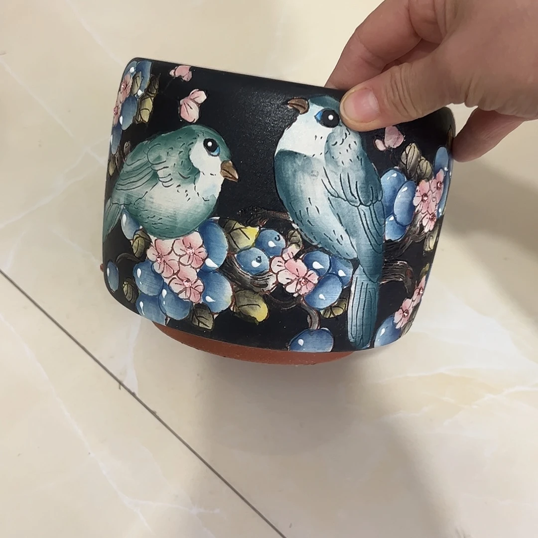 景德镇炫彩手绘口14高12.5