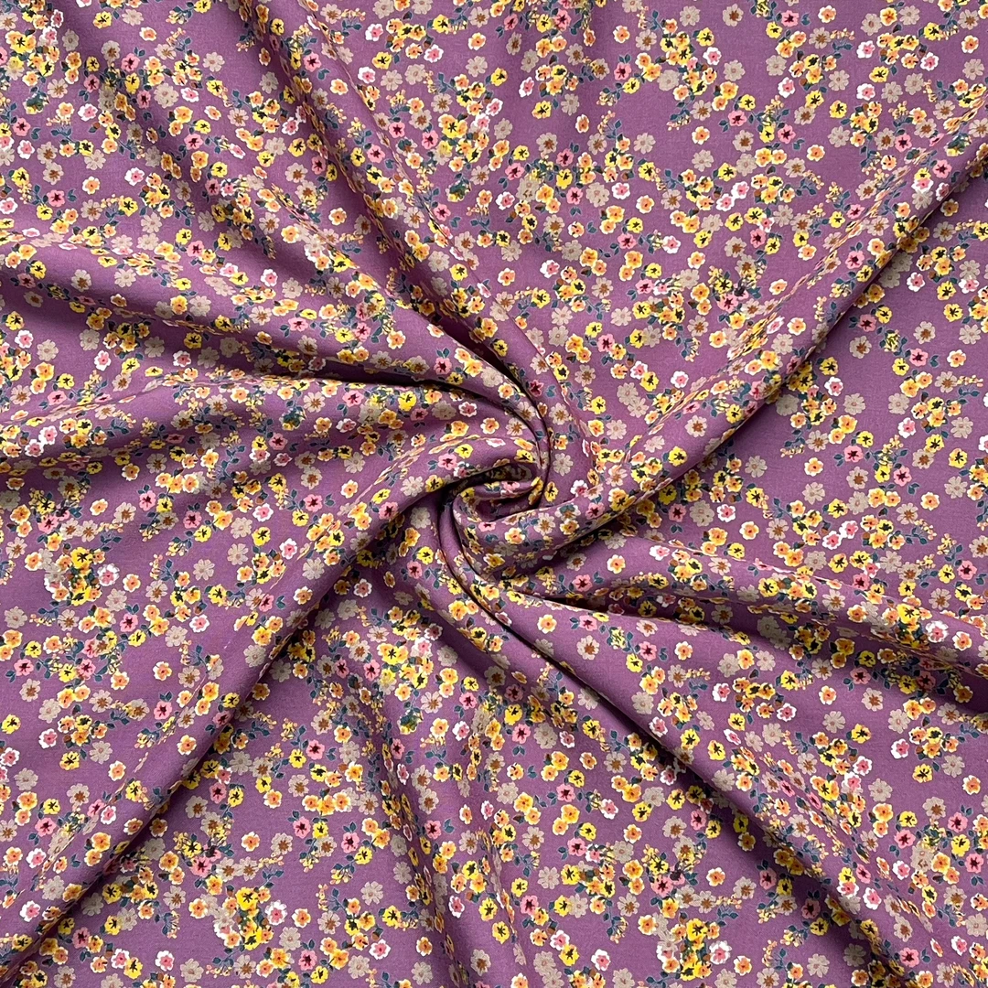 【云锦1店】25215-11号 雕印棉绸紫底小雏菊 服装布料面料