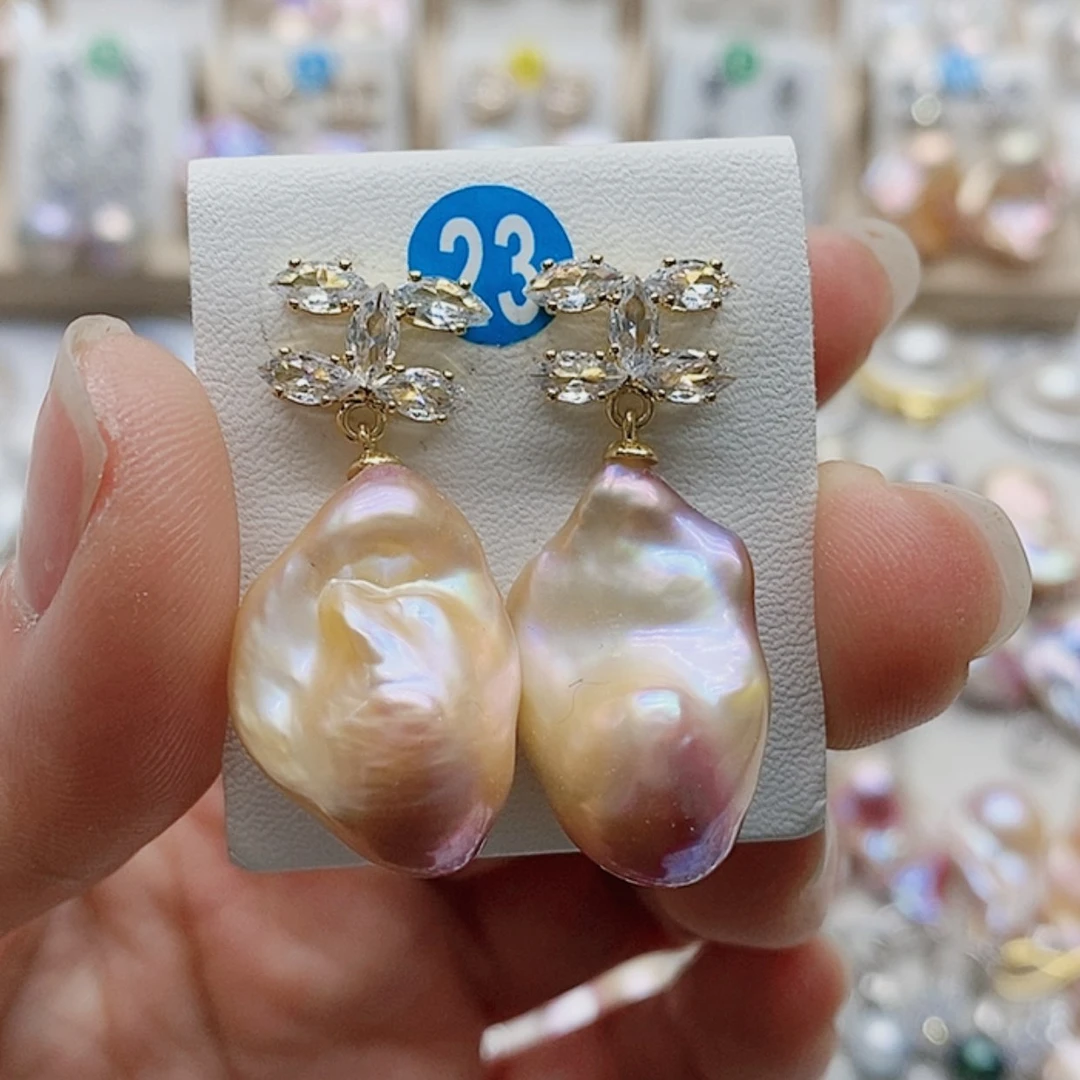 【闪购商品】淡水珍珠耳饰银S925镶嵌