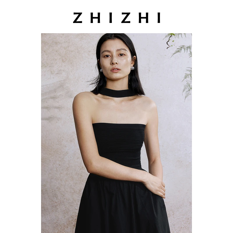 致知 庆宫春 挂脖抹胸女2025夏季新款挂脖潮流设计感ZZ2EMKZZ006