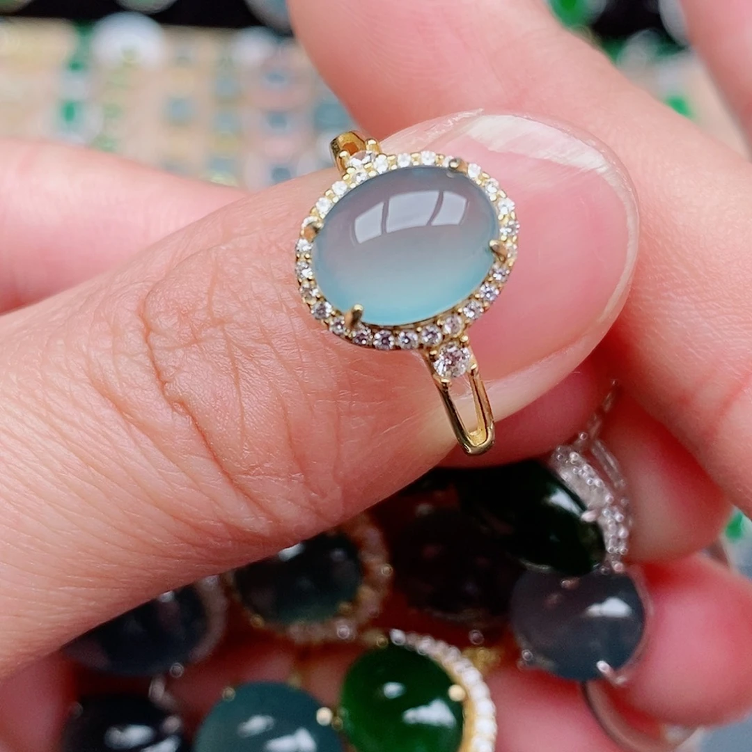 银S925镶嵌戒指翡翠