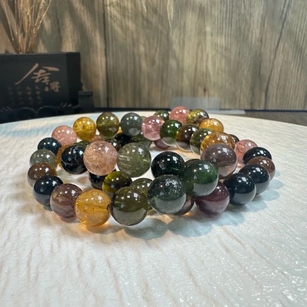 【晶雅颂】天然碧玺单圈手链 多样性发一件 约10mm  2405BB