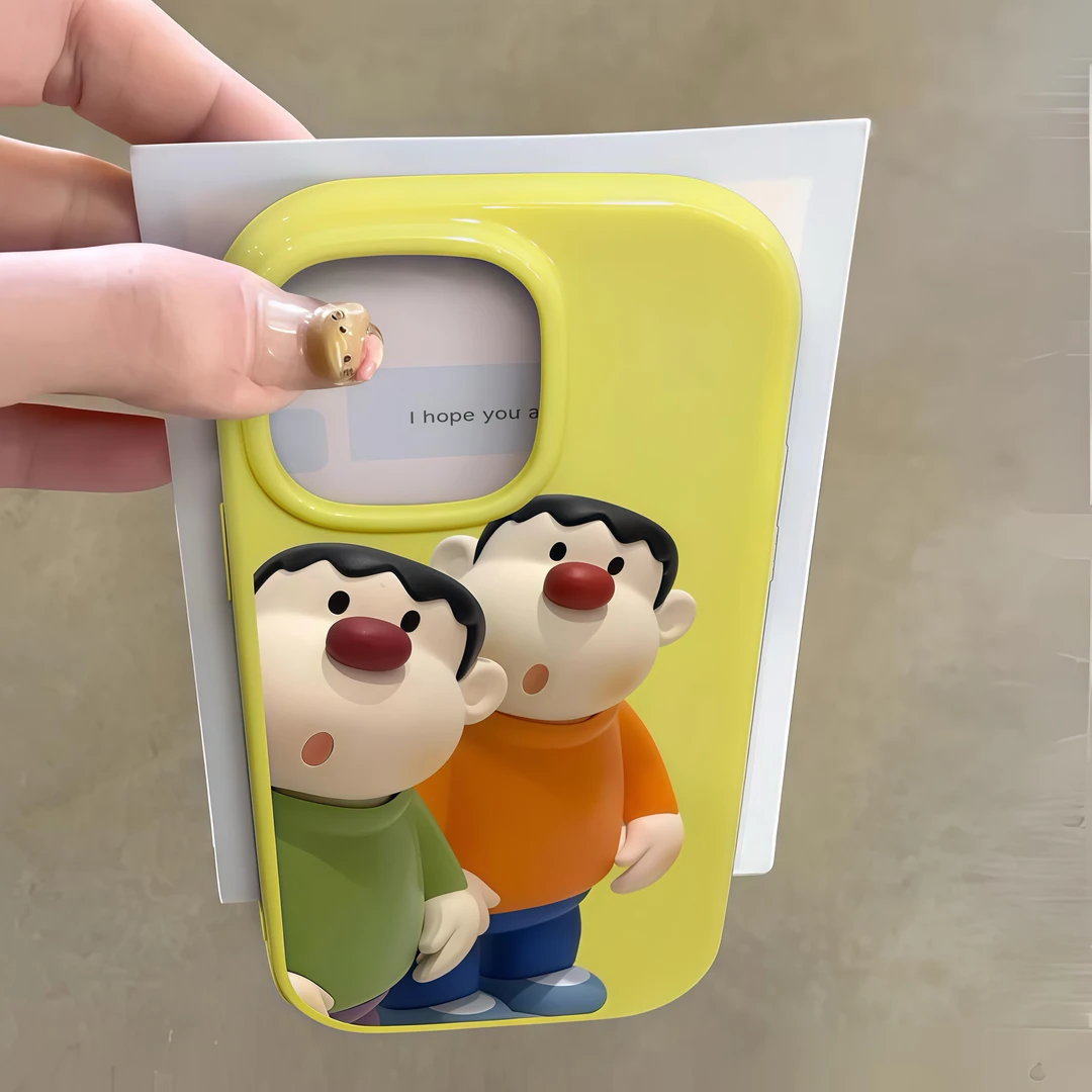 卡通呆萌胖虎适用iphone16/15/14手机壳苹果iPhone13趣味12/11软